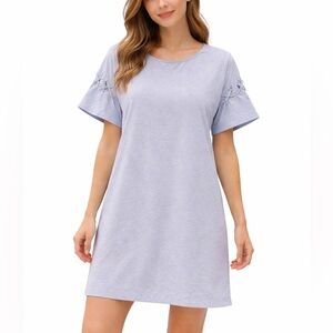 Madewell Pinstripe Dress Short Sleeves XSMALL blue white nautical coastal